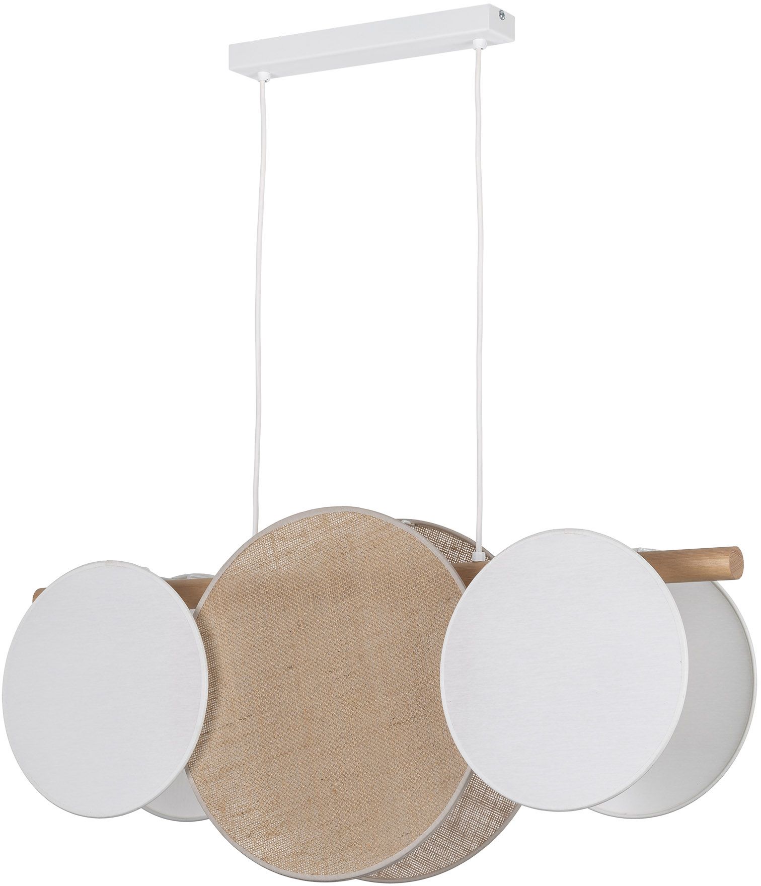 TK Lighting Pulse Pendelleuchte 3x15 W weiß-holz 10005