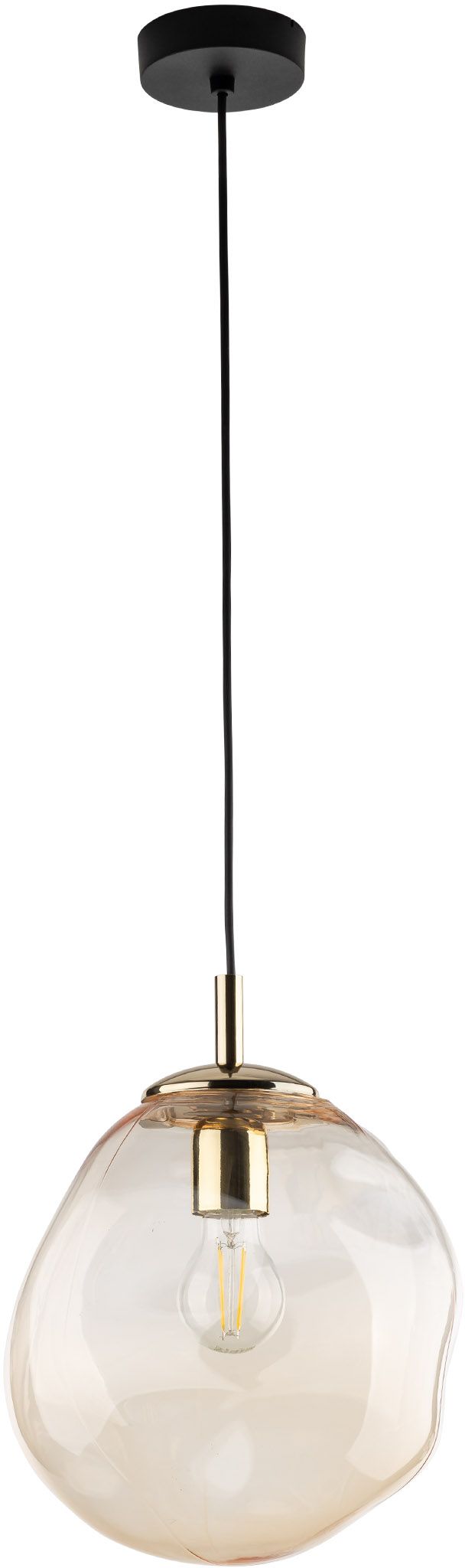 TK Lighting Sol Pendelleuchte 1x15 W schwarz-bernstein 10083