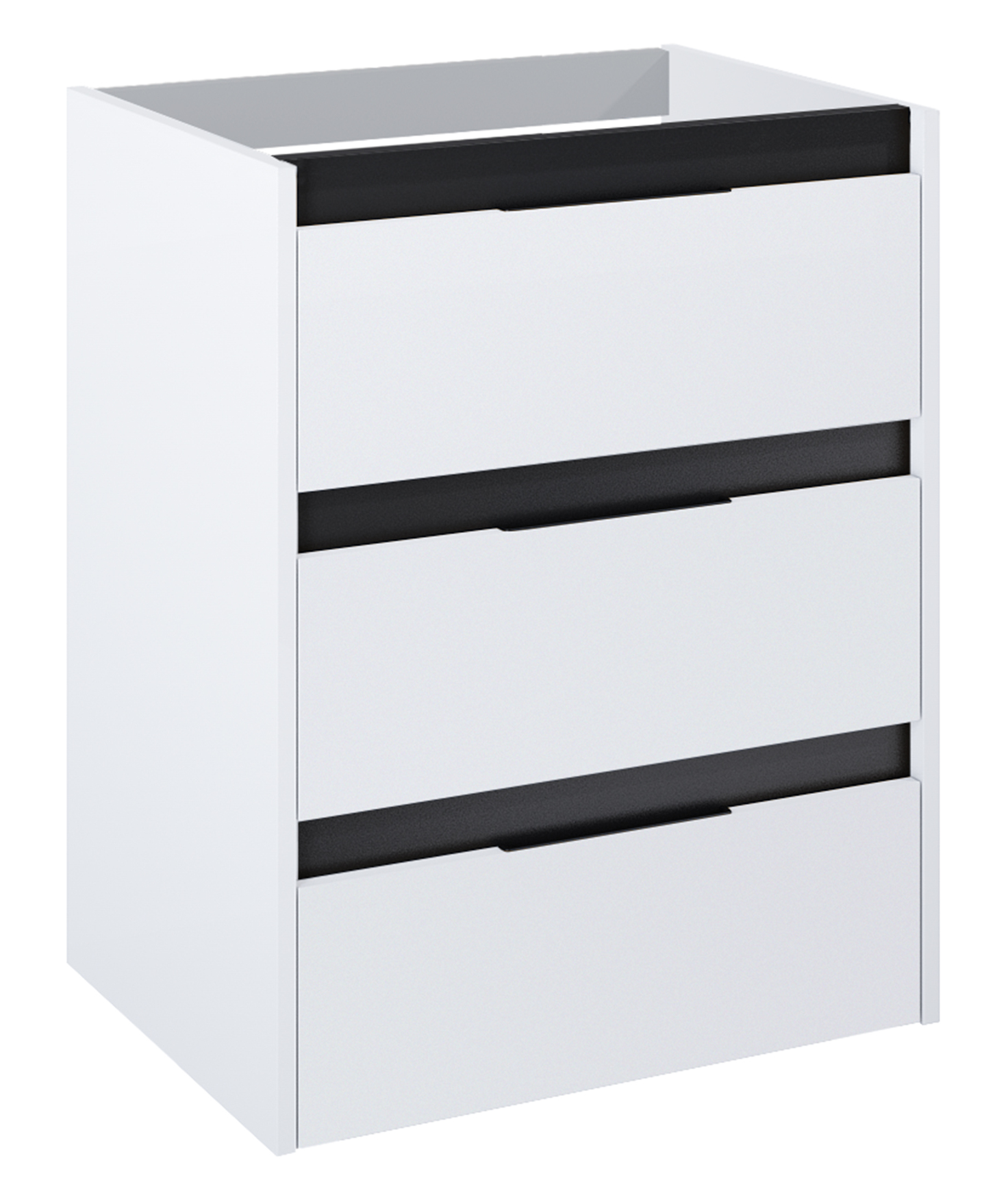 Roca Alpine Kabinett 58.5x45.2x74 cm Unterschrank hängend weiß-schwarz A857866606