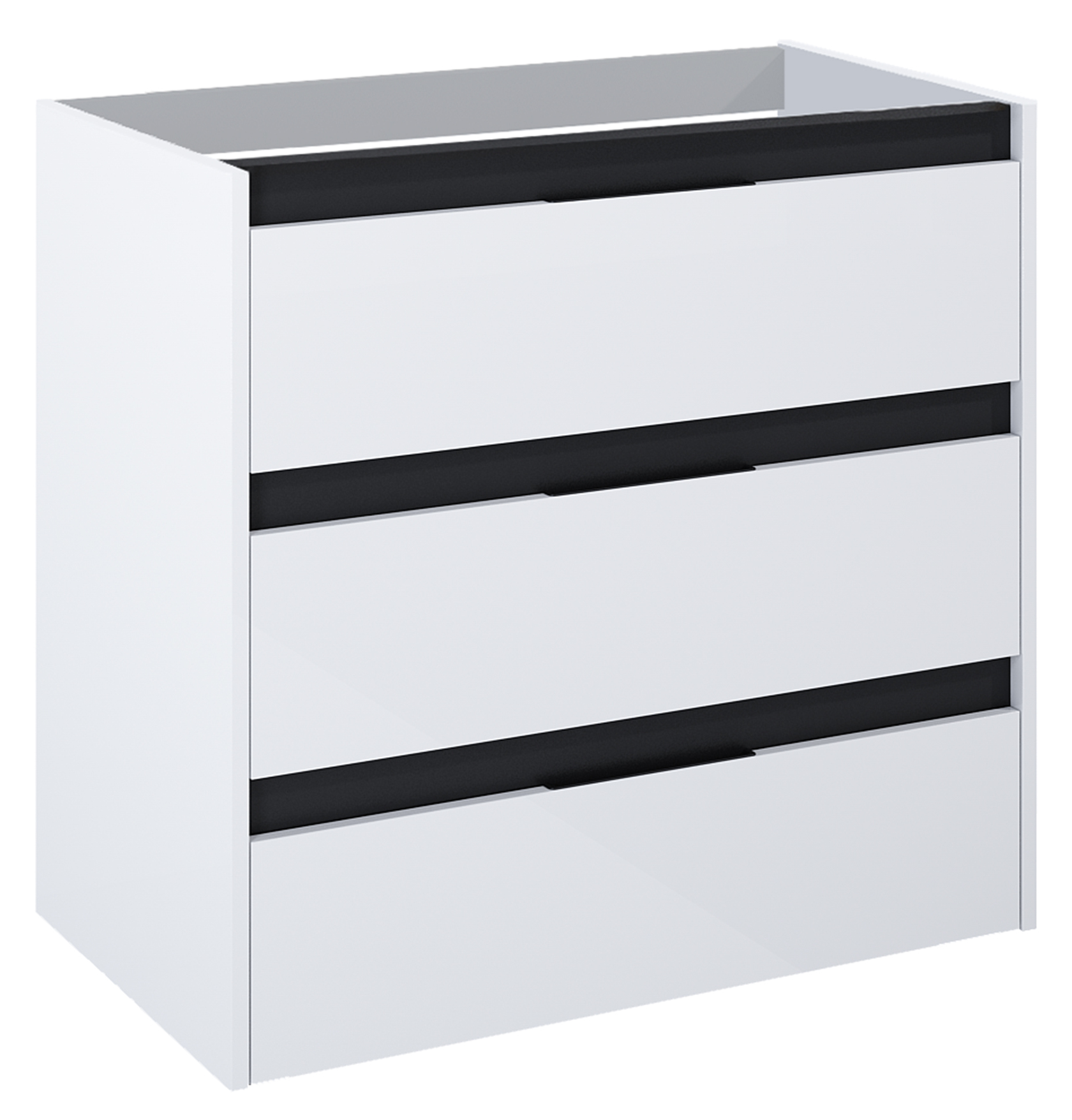 Roca Alpine Kabinett 78.5x45.2x74 cm Unterschrank hängend weiß-schwarz A857868606