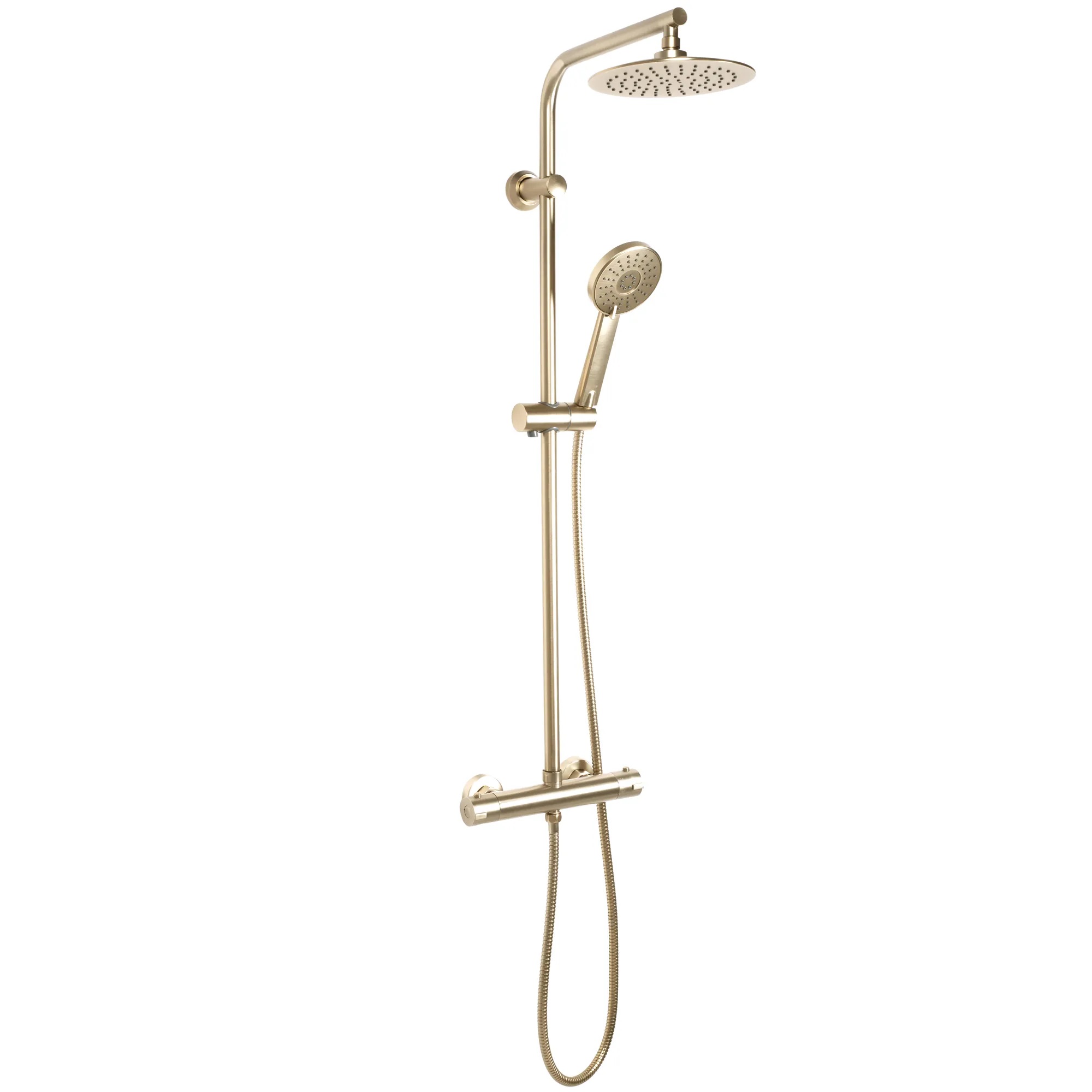 Rea Bliss Duschset Wandmontage mit Thermostat mit Regenbrause gold REA-P8413