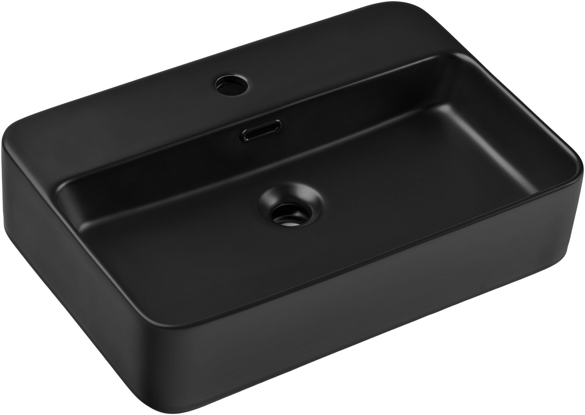 Comad Trust 2 Waschbecken 55x38 cm rechteckig Aufsatzwaschbecken schwarz TRUST 2 BLACK ( E-6282 )