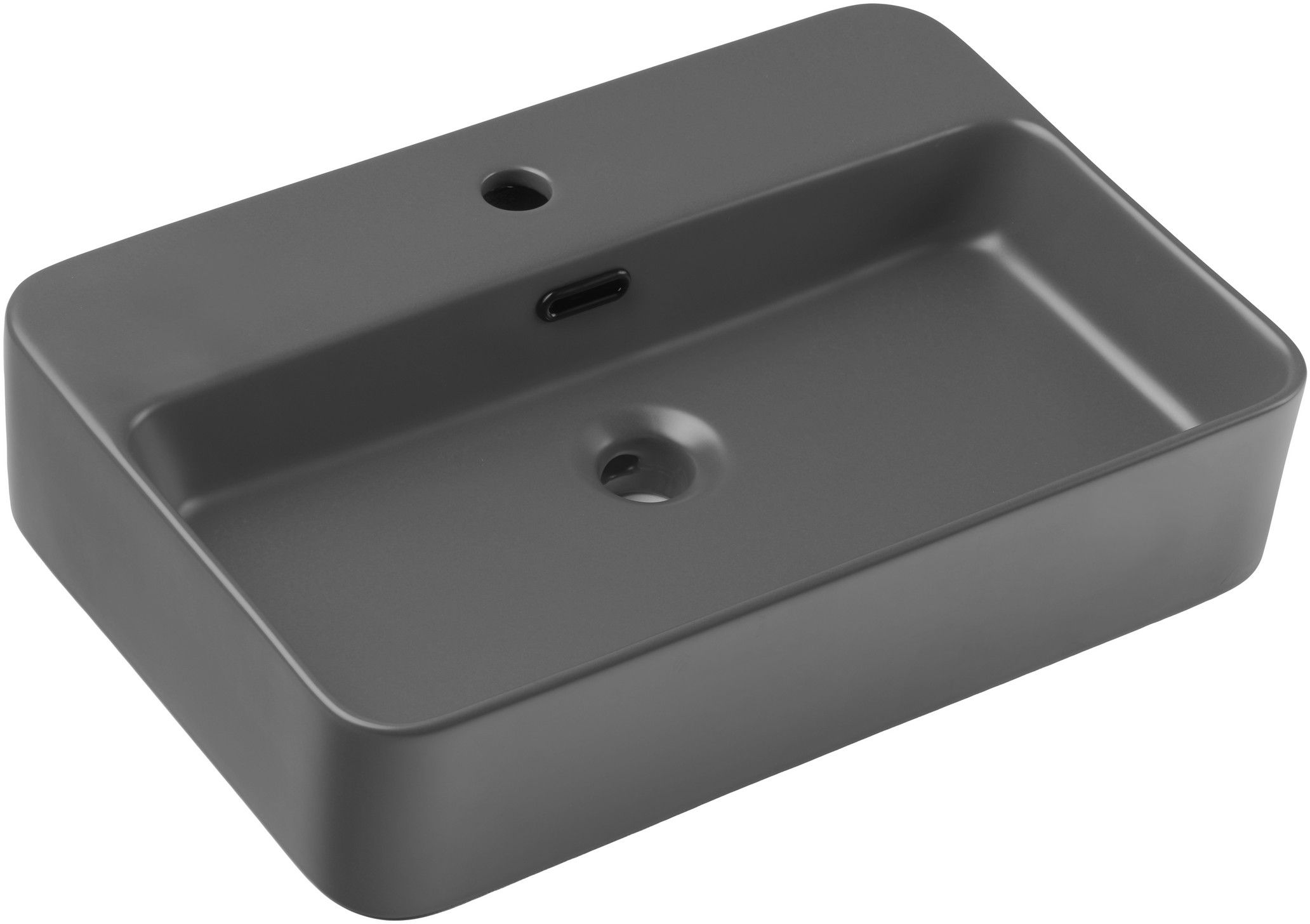 Comad Trust 2 Waschbecken 55x38 cm rechteckig Aufsatzwaschbecken grauer Stein TRUST 2 MATT DARK GREY ( E-6282 )