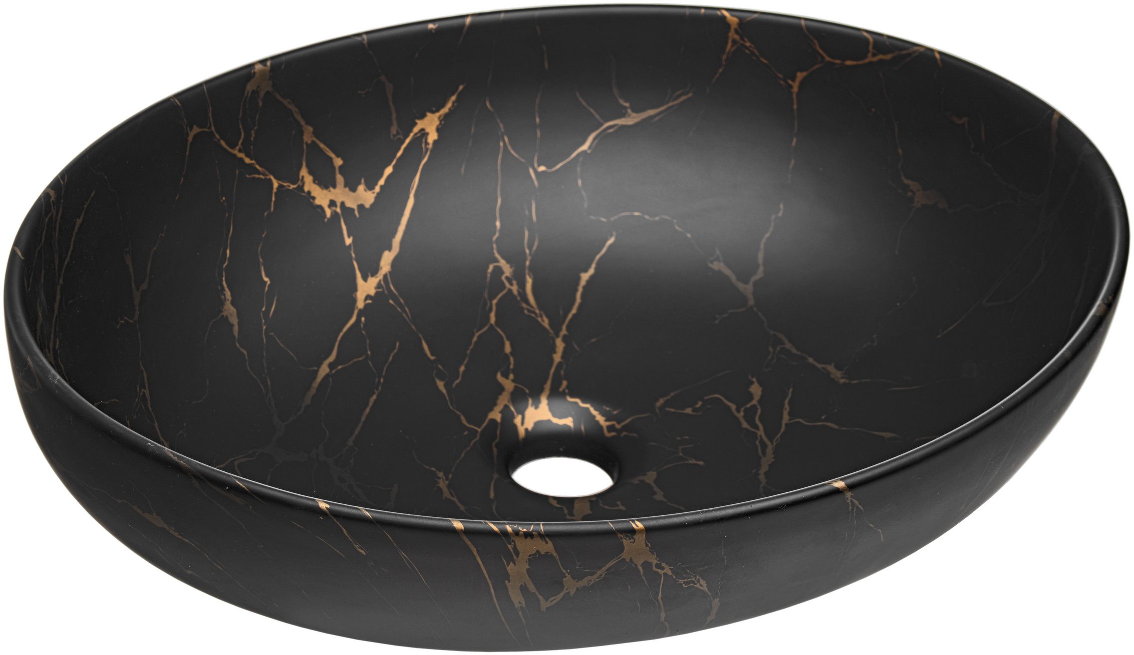 Comad Mona Waschbecken 51x39 cm oval Aufsatzwaschbecken schwarz UN-MONA-MB12