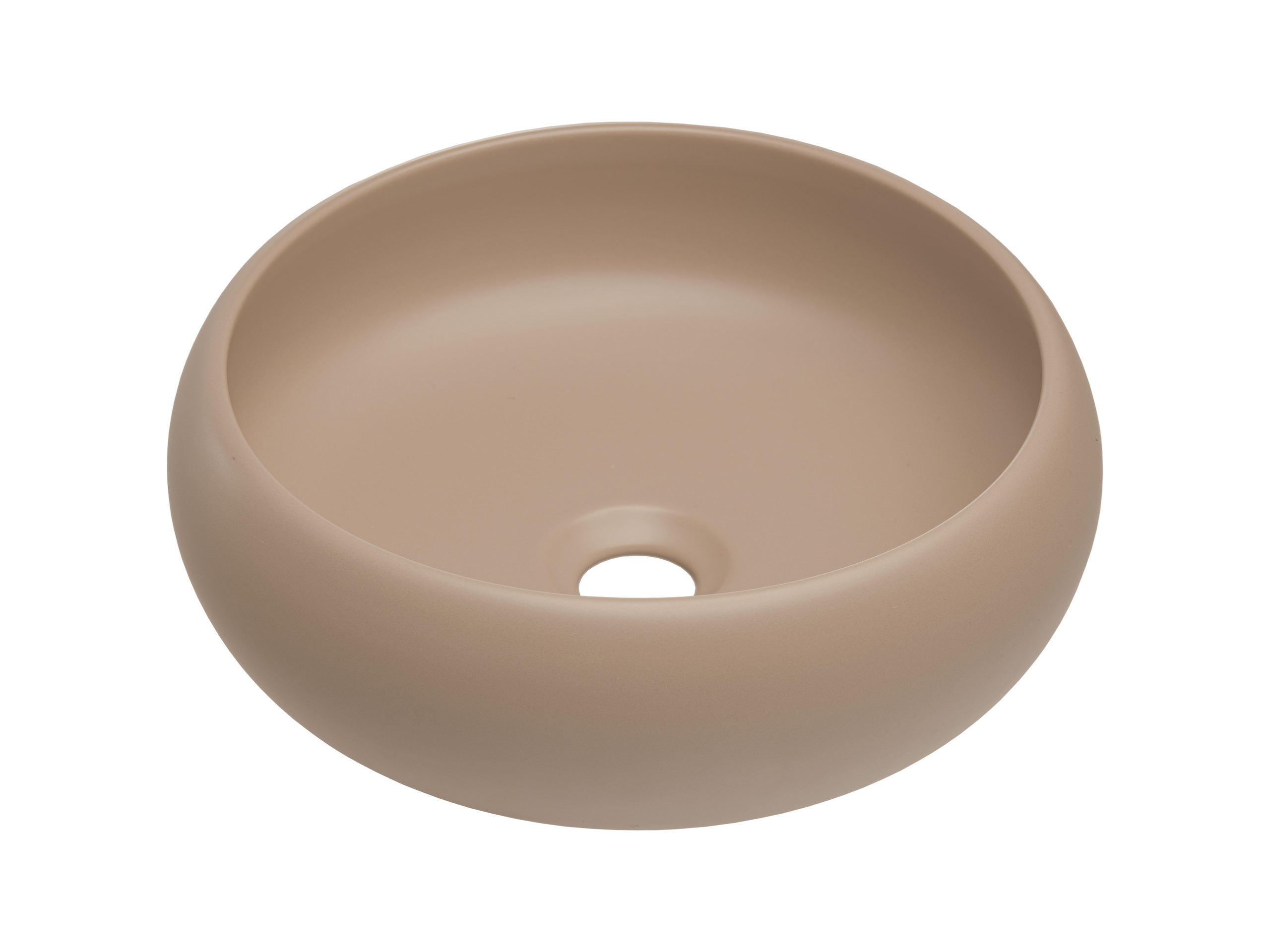 Comad Wiki Waschbecken 36x36 cm rund Aufsatzwaschbecken braun/beige UN-WIKI-MC