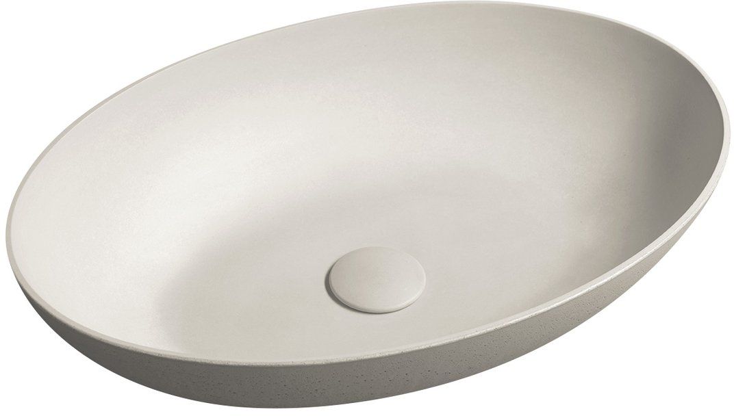 Sapho Formigo Waschbecken 60x40 cm oval Aufsatzwaschbecken braun/beige FG214