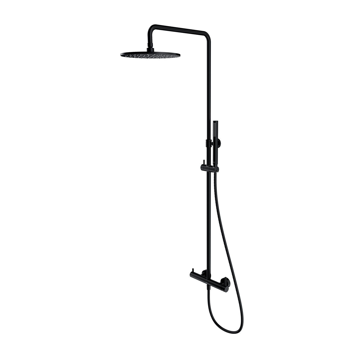 Omnires Y Duschset Wandmontage mit Regenbrause schwarz Y1244MBL