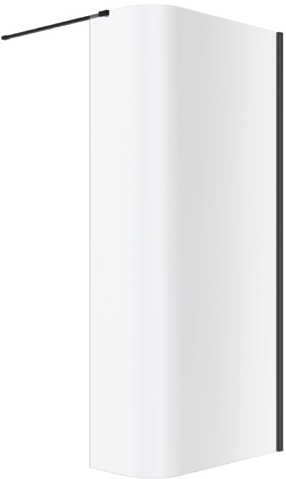 Excellent Vidoq Begehbare Duschwand 83 cm schwarz Matte/durchsichtiges Glas KAEX.1507.830.LP.BL