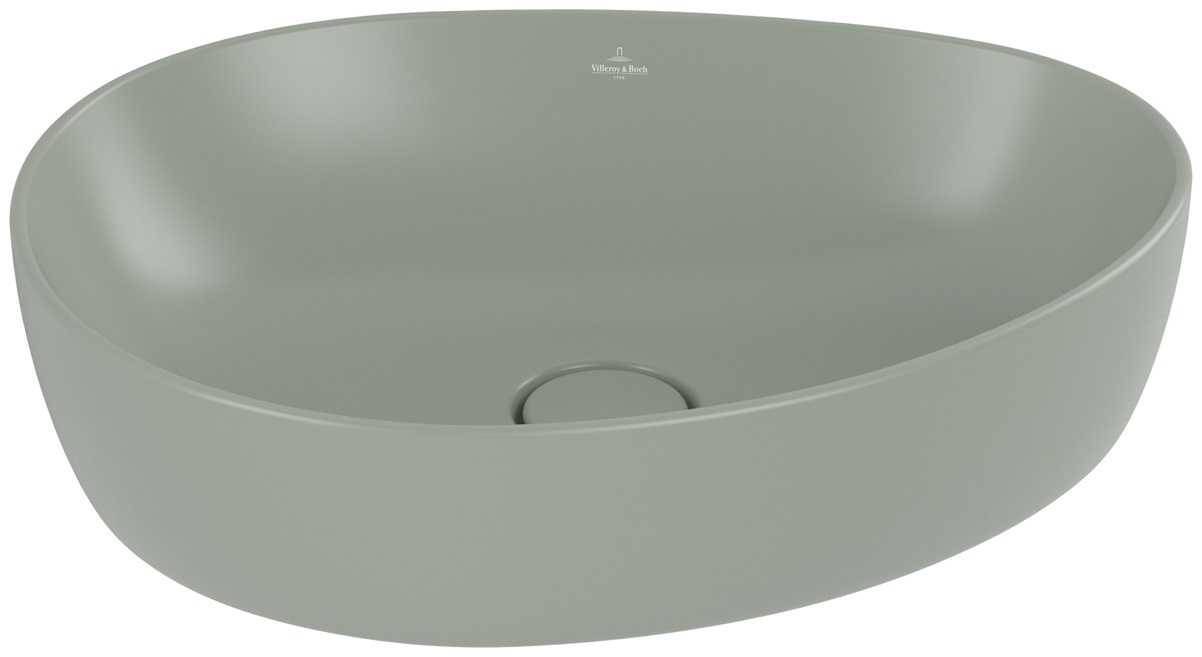 Villeroy & Boch Antao umywalka 51x40 cm nablatowa asymetryczna CeramicPlus Morning Green 4A7351R8