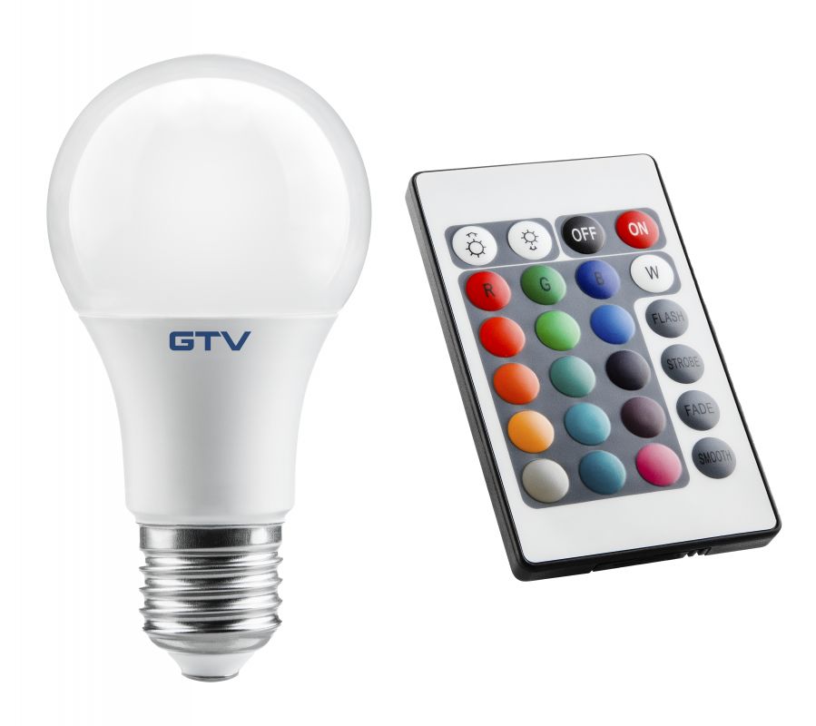 GTV LED-Glühbirne 1x9 W 3000 K E27 LD-PC2A60RGBW-9W