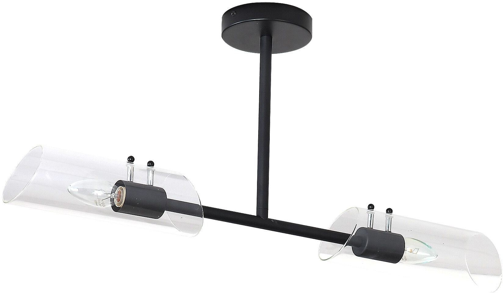 Rabalux Teodoro Deckenlampe 2x12 W schwarz-transparent 75028