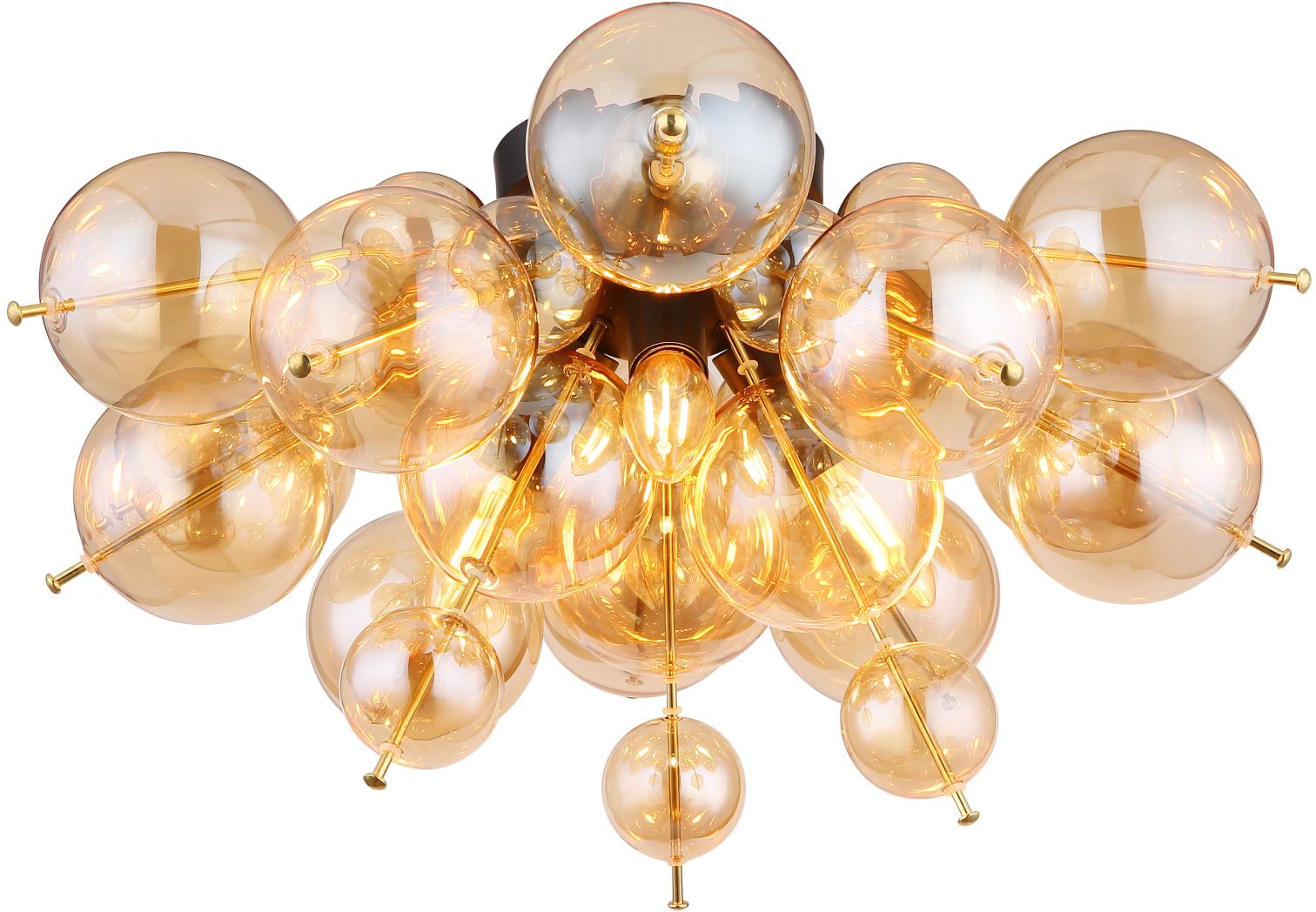 Globo Lighting Udo Deckenlampe 3x25 W schwarz-gold-bernstein 15633DA