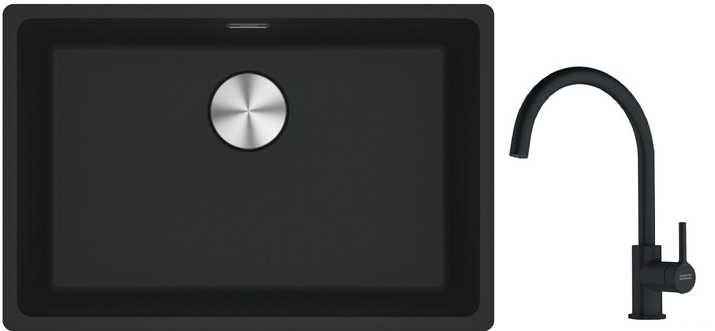 Set Granitspüle Franke Maris 125.0687.256, Küchenarmatur Franke Lina 115.0626.019