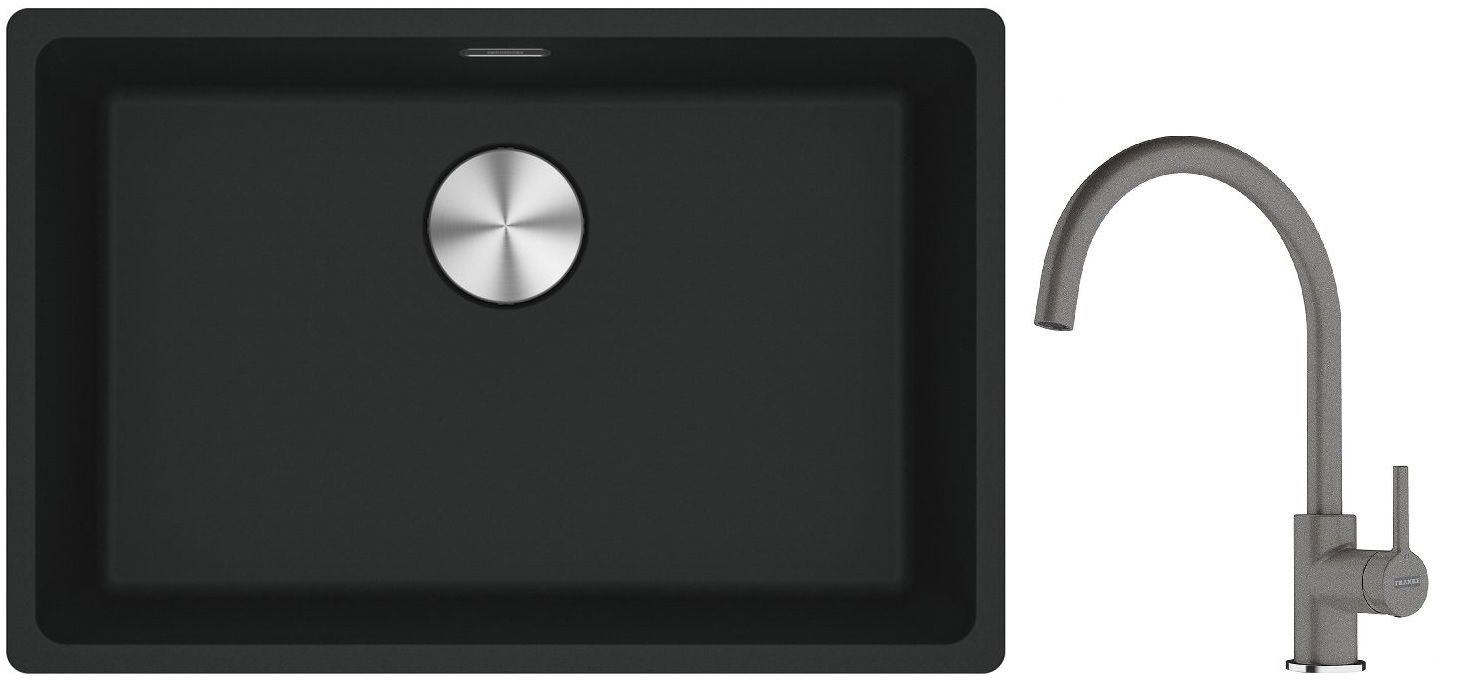 Set Granitspüle Franke Maris 125.0687.256, Küchenarmatur Franke Lina 115.0626.022
