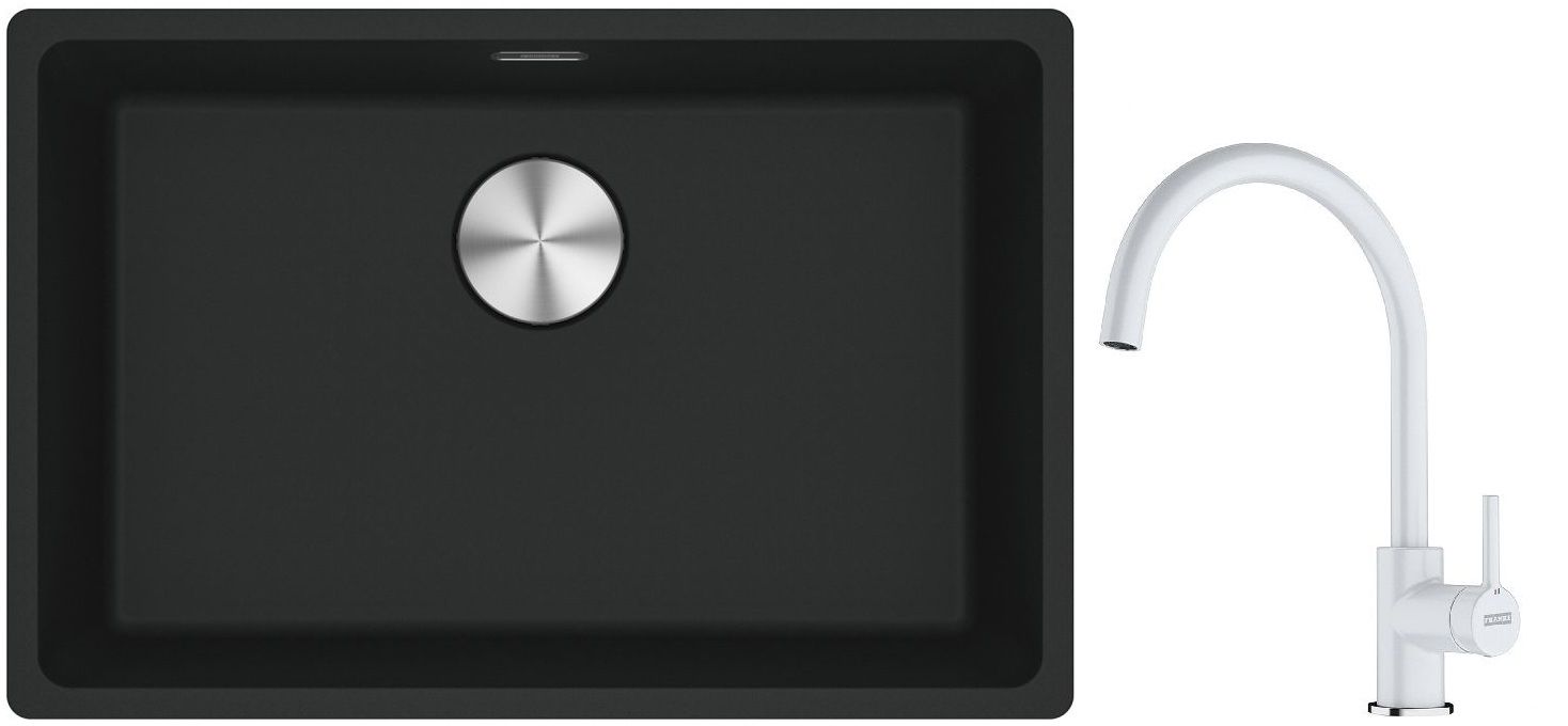 Set Granitspüle Franke Maris 125.0687.256, Küchenarmatur Franke Lina 115.0626.024