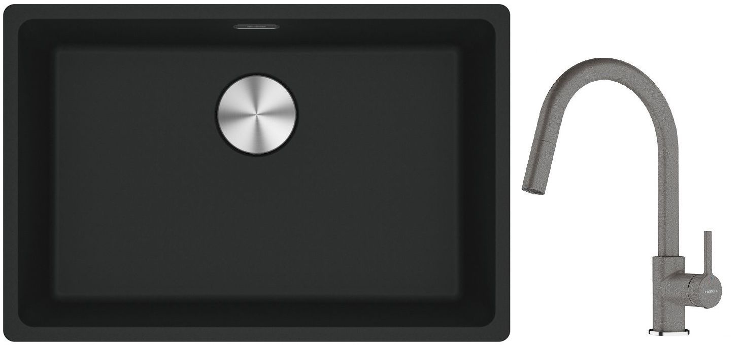 Set Granitspüle Franke Maris 125.0687.256, Küchenarmatur Franke Lina 115.0626.057