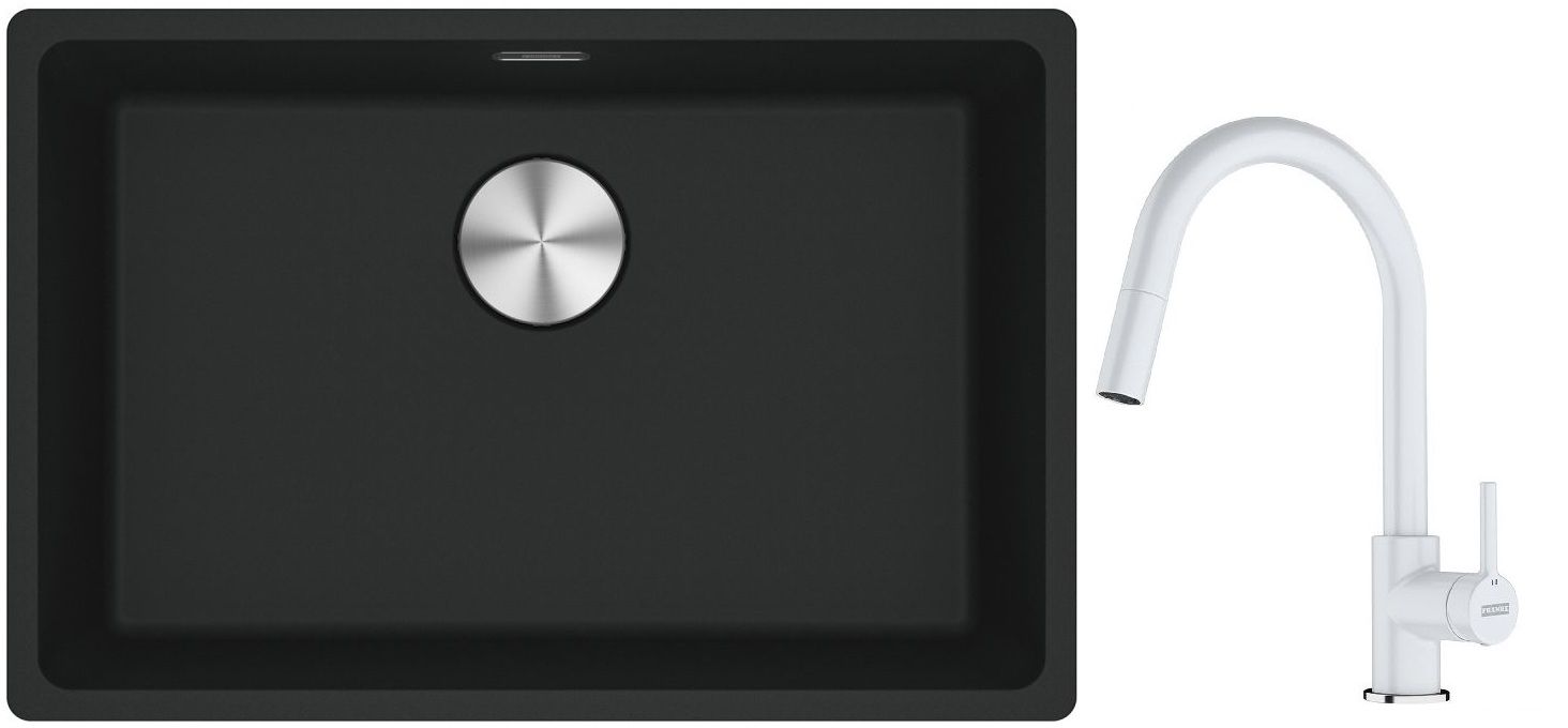 Set Granitspüle Franke Maris 125.0687.256, Küchenarmatur Franke Lina 115.0626.081
