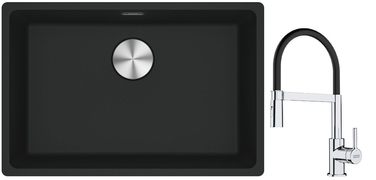 Set Granitspüle Franke Maris 125.0687.256, Küchenarmatur Franke Lina 115.0626.085