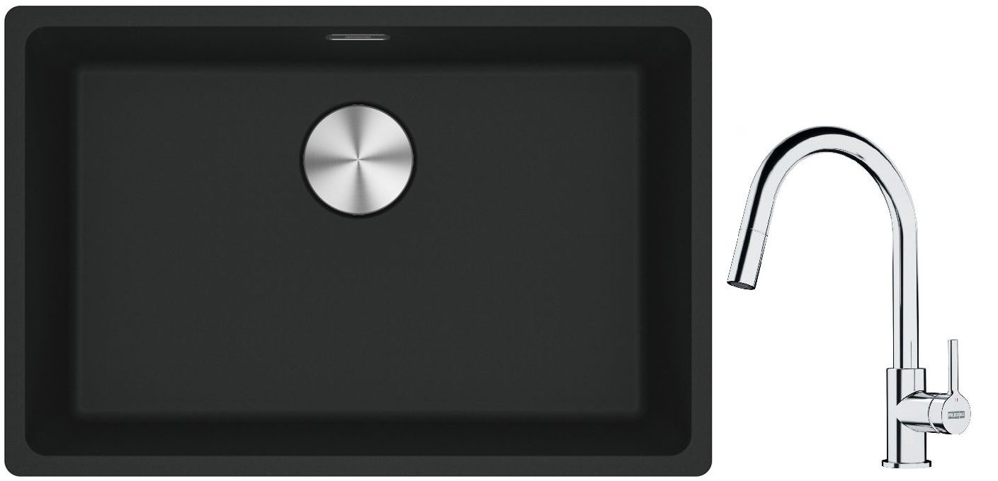 Set Granitspüle Franke Maris 125.0687.256, Küchenarmatur Franke Lina 115.0693.229
