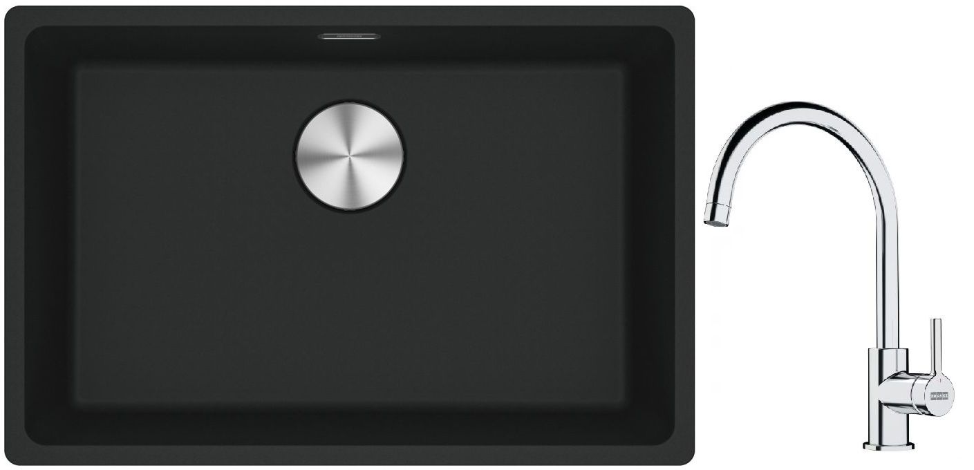 Set Granitspüle Franke Maris 125.0687.256, Küchenarmatur Franke Lina 115.0693.228