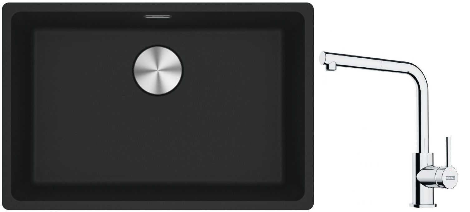 Set Granitspüle Franke Maris 125.0687.256, Küchenarmatur Franke Lina 115.0712.420