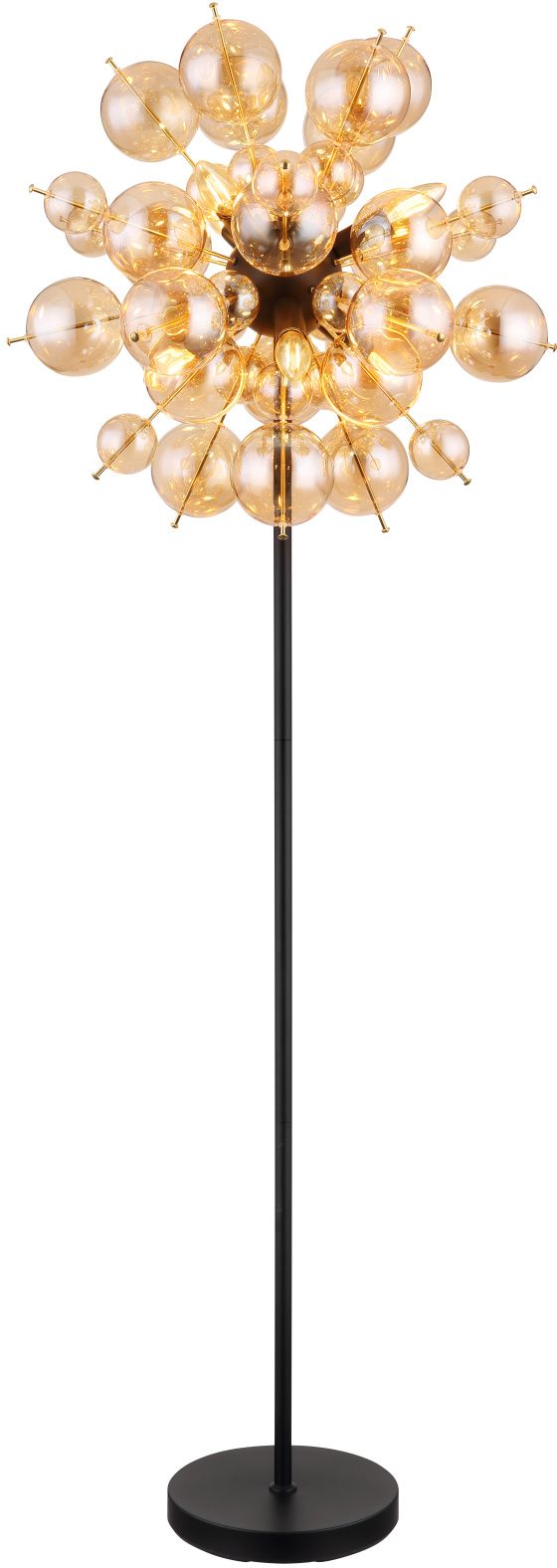 Globo Lighting Udo Stehlampe 6x25 W schwarz-gold-bernstein 15633SA