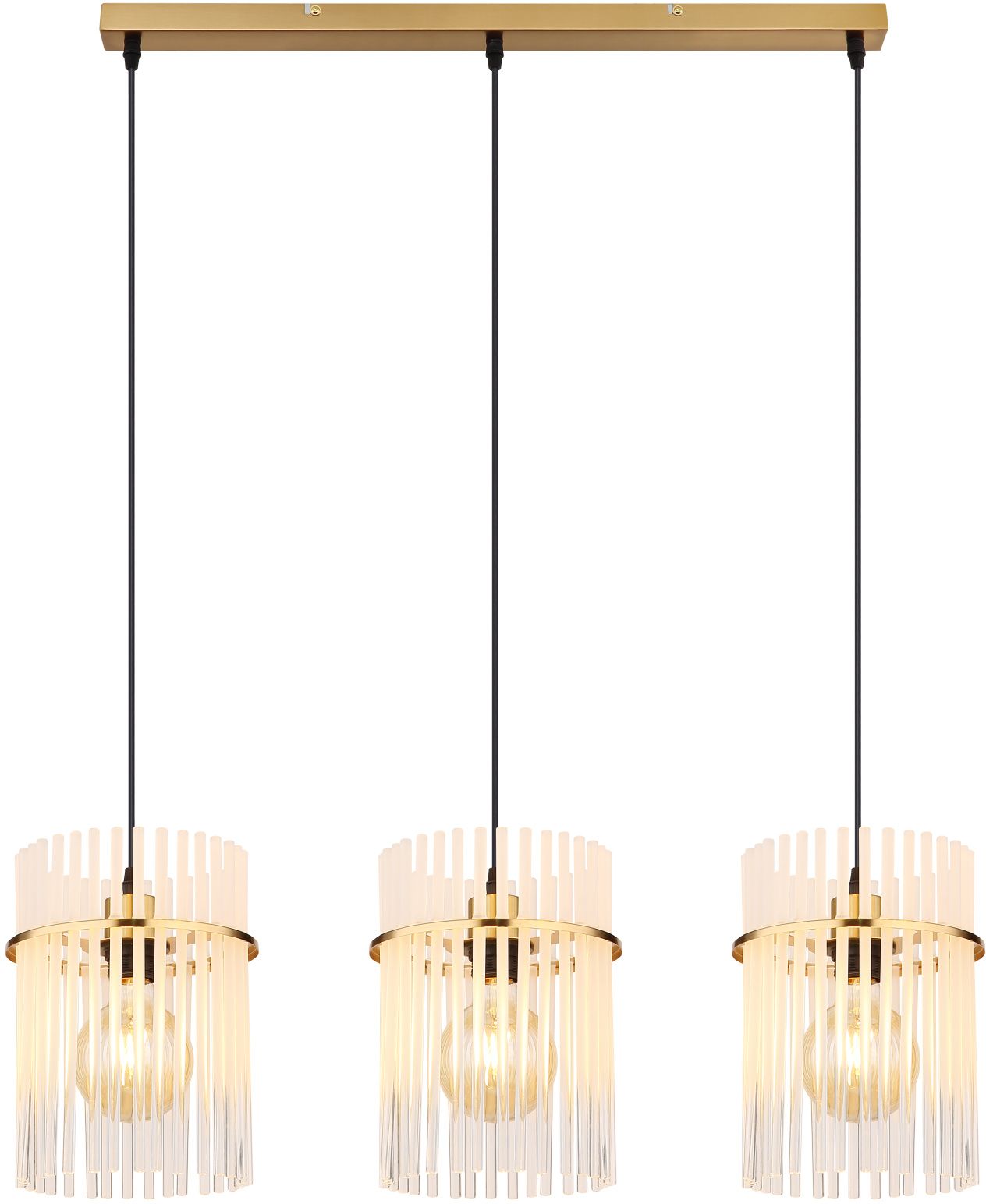 Globo Lighting Gorley Pendelleuchte 3x60 W weiß-schwarz-gold 15698-3HM