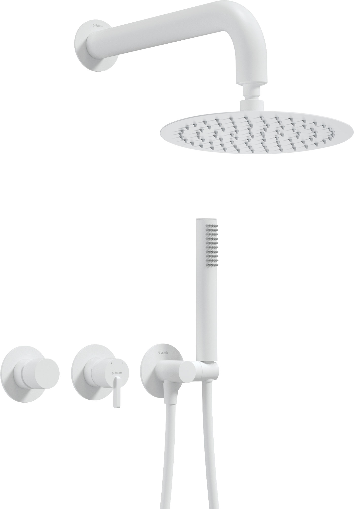 Deante Silia Duschset Unterputz mit Regenbrause weiß NQS_A0YK