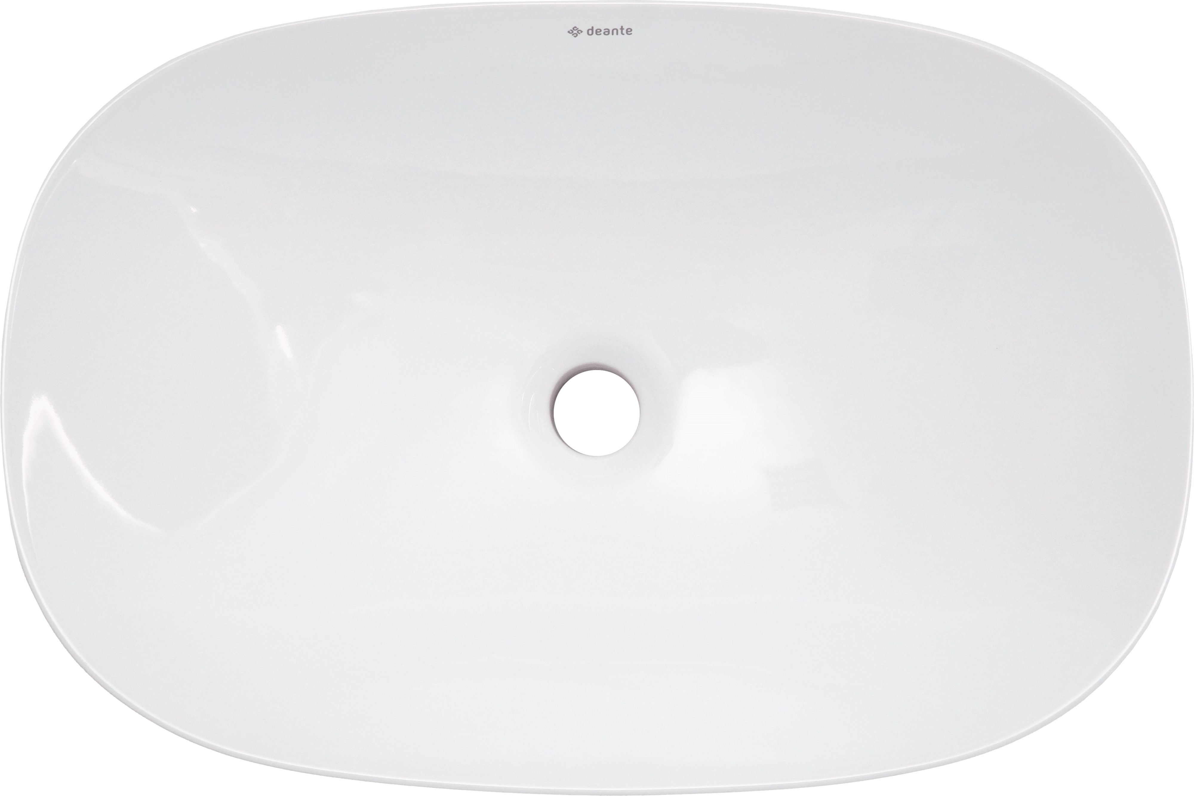 Deante Alpinia Waschbecken 60x40 cm oval Aufsatzwaschbecken weiß CGN_6U6S