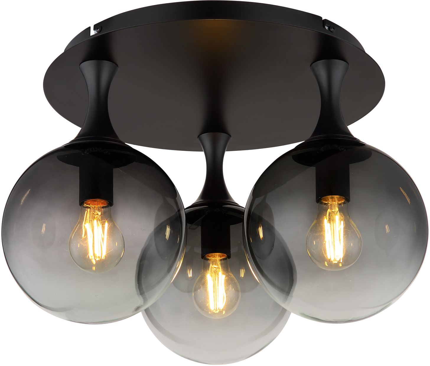 Globo Lighting Dalton Deckenlampe 3x10 W schwarz-verraucht 15885-3D