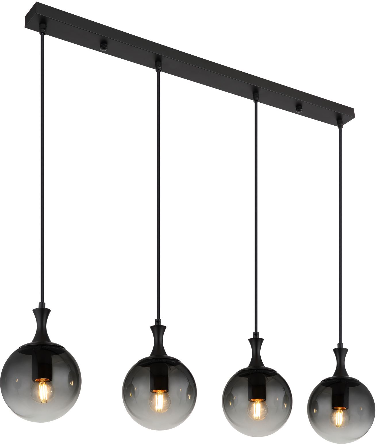 Globo Lighting Dalton Pendelleuchte 4x40 W schwarz-verraucht 15885-4H