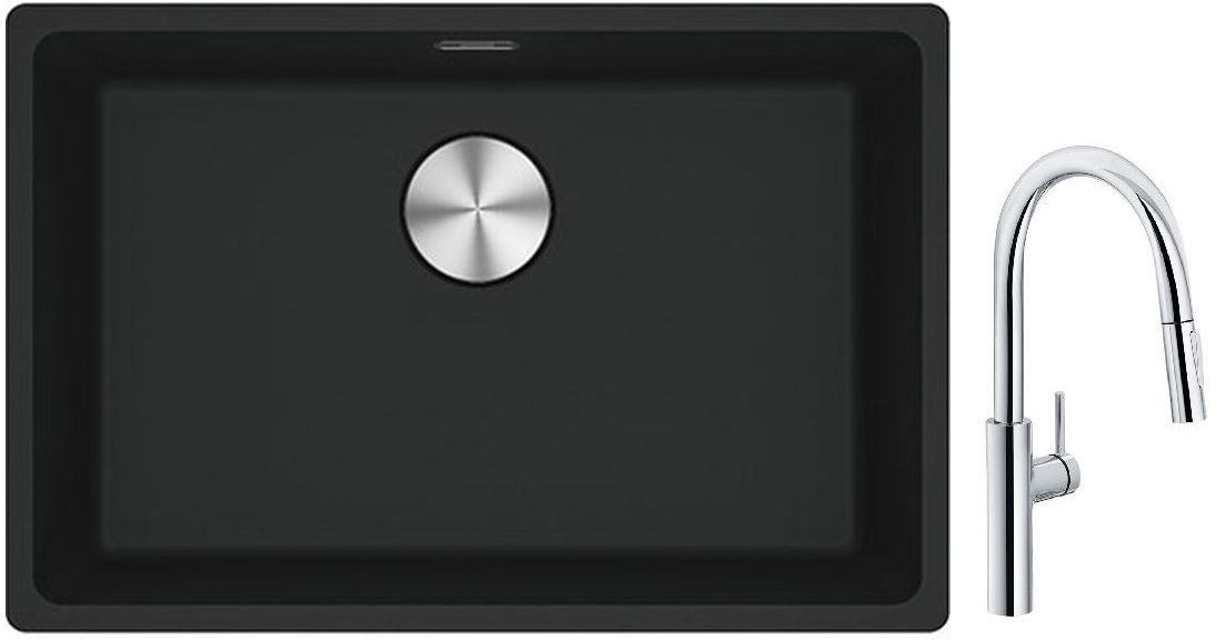 Set Küchenarmatur Franke Pescara L Slide-In 115.0538.940, Granitspüle Franke Maris 125.0687.252