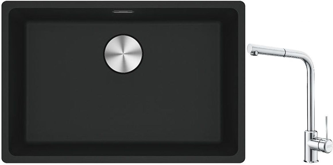 Set Granitspüle Franke Maris 125.0687.252, Küchenarmatur Franke Sirius Side 115.0668.280