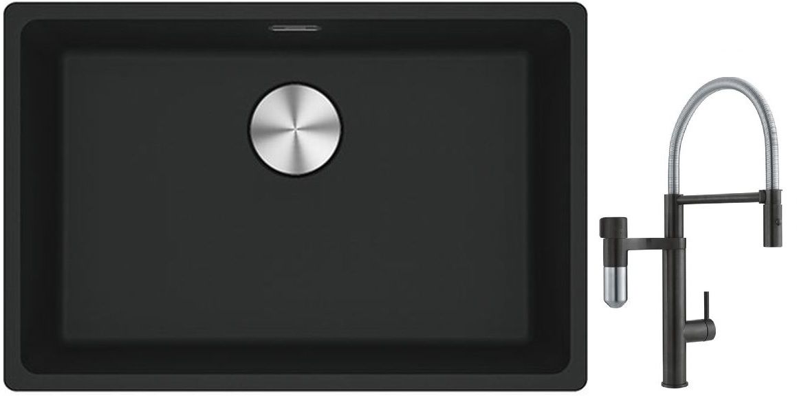 Set Küchenarmatur Franke Vital Semi-Pro 120.0621.313, Granitspüle Franke Maris 125.0687.252