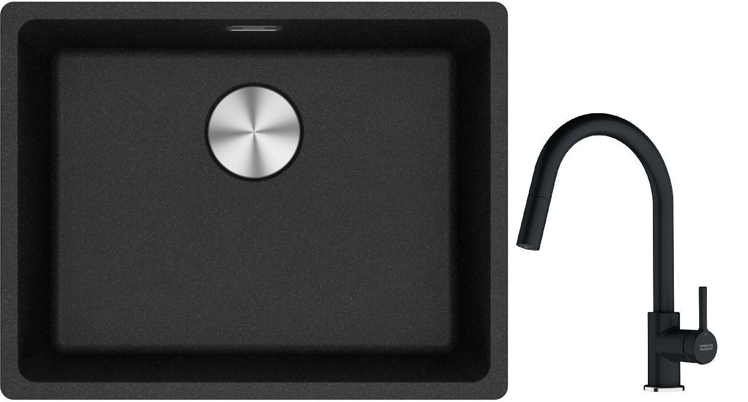 Set Granitspüle Franke Maris 125.0687.253, Küchenarmatur Franke Lina 115.0626.055