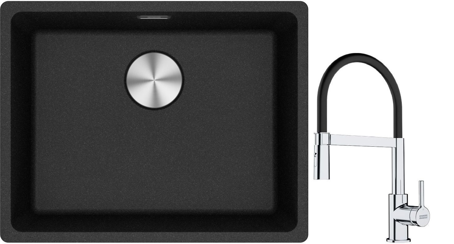 Set Granitspüle Franke Maris 125.0687.253, Küchenarmatur Franke Lina 115.0626.085
