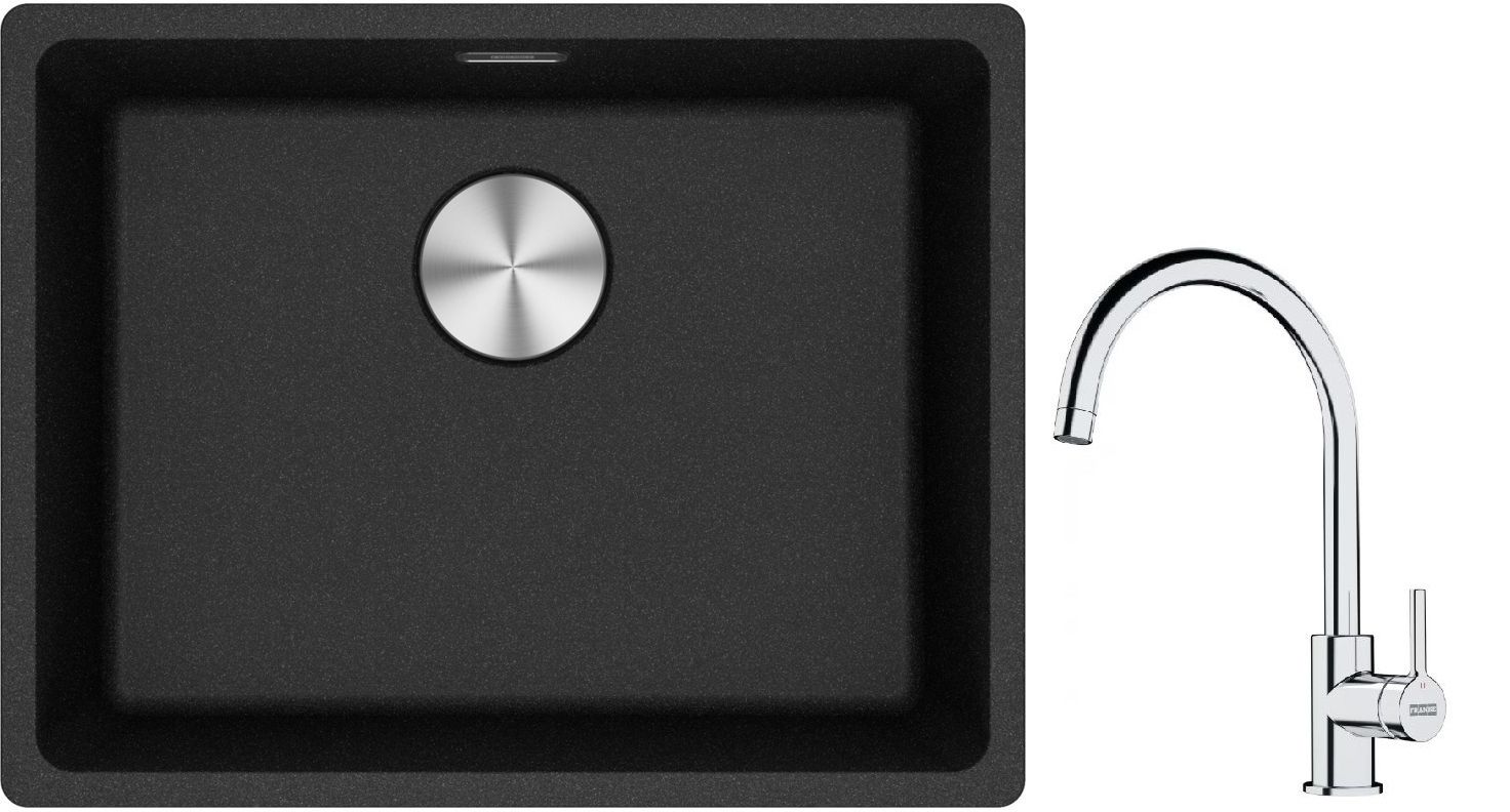 Set Granitspüle Franke Maris 125.0687.253, Küchenarmatur Franke Lina 115.0693.228