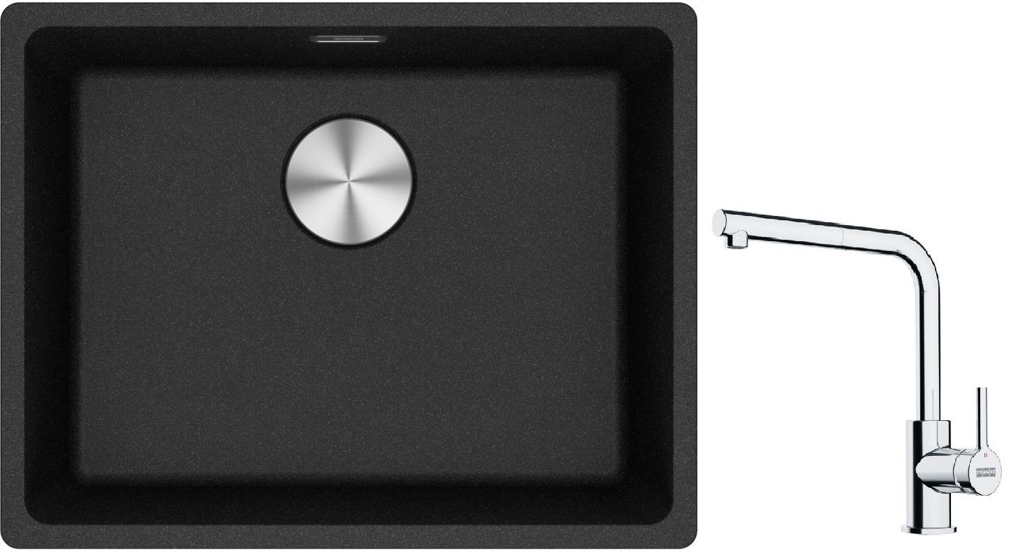 Set Granitspüle Franke Maris 125.0687.253, Küchenarmatur Franke Lina 115.0712.420
