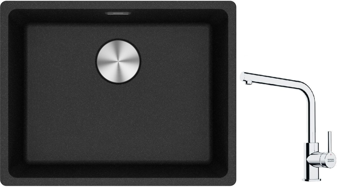 Set Granitspüle Franke Maris 125.0687.253, Küchenarmatur Franke Lina 115.0693.230