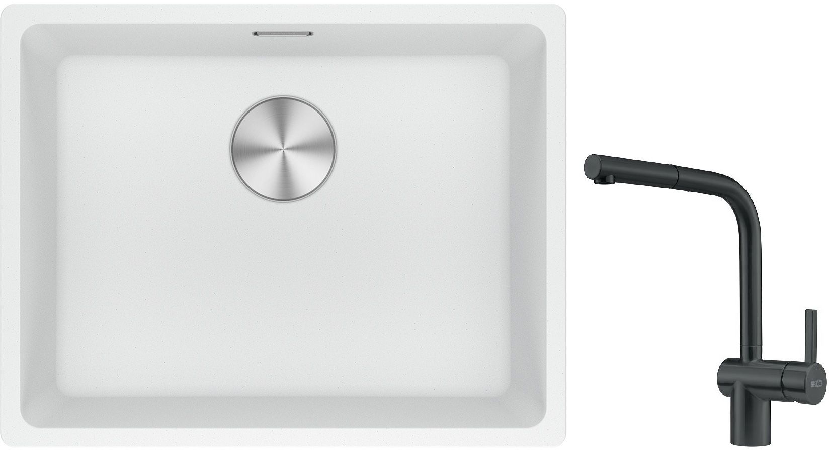 Set Granitspüle Franke Maris 125.0687.255, Küchenarmatur Franke Atlas 115.0550.427