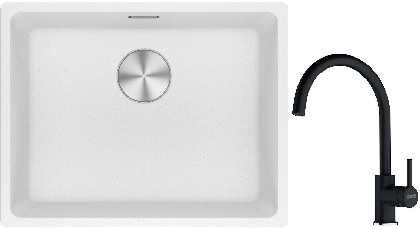 Set Granitspüle Franke Maris 125.0687.255, Küchenarmatur Franke Lina 115.0626.020