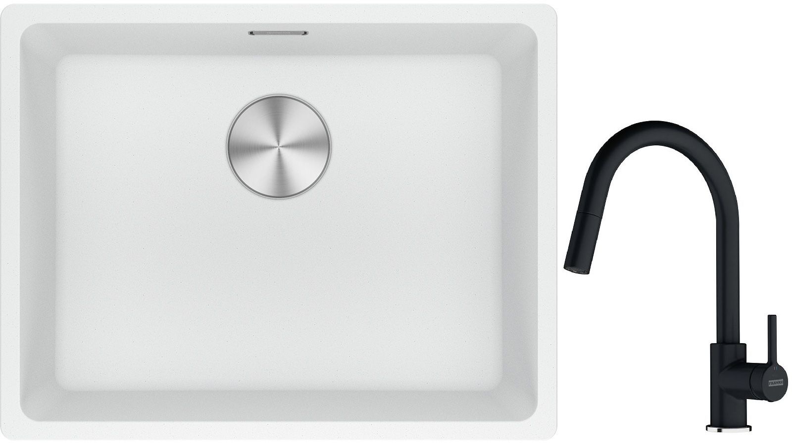 Set Granitspüle Franke Maris 125.0687.255, Küchenarmatur Franke Lina 115.0626.055