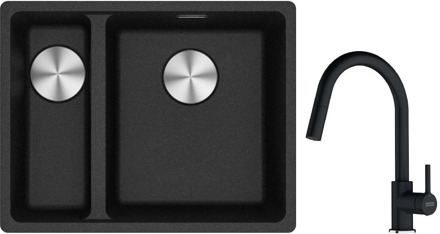 Set Granitspüle Franke Maris 125.0687.269, Küchenarmatur Franke Lina 115.0626.055