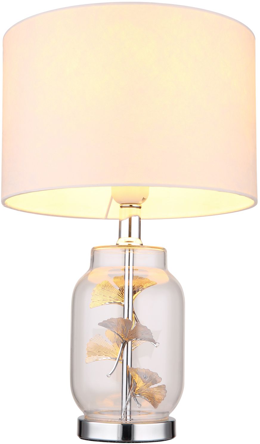 Globo Lighting Ginko Tischlampe 1x40 W weiß-übersichtlich-chrom 24141C