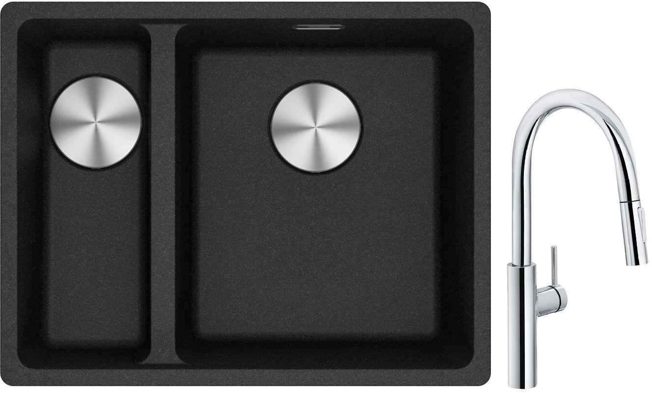 Set Granitspüle Franke Maris 125.0687.269, Küchenarmatur Franke Pescara L Slide-In 115.0538.940