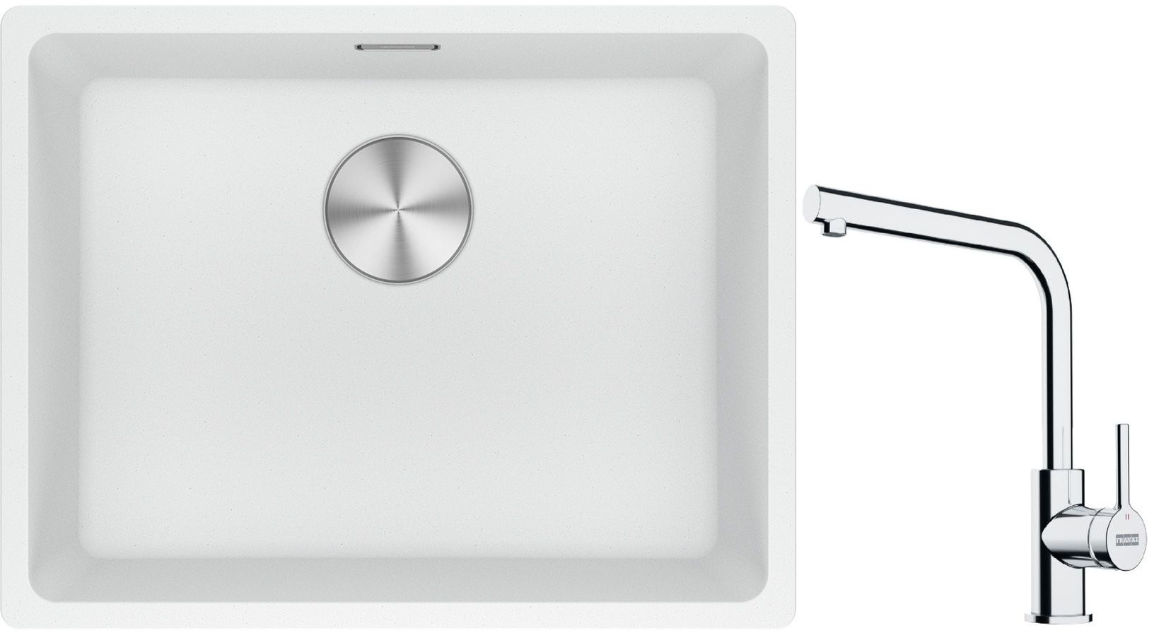 Set Granitspüle Franke Maris 125.0687.255, Küchenarmatur Franke Lina 115.0693.230