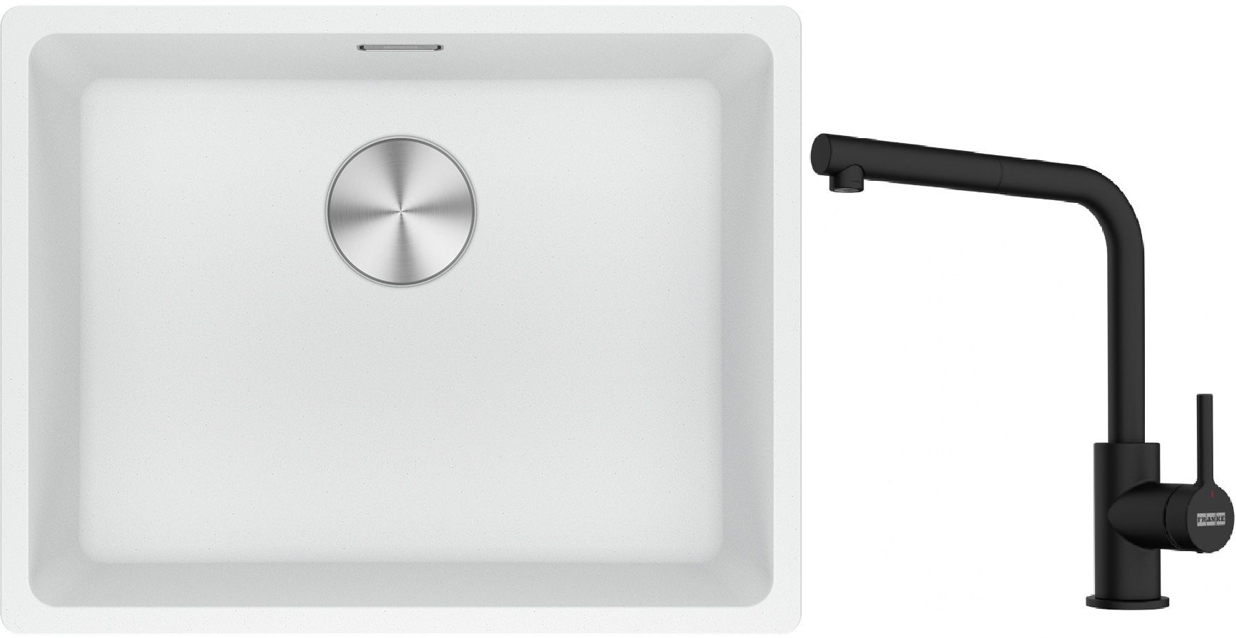 Set Granitspüle Franke Maris 125.0687.255, Küchenarmatur Franke Lina 115.0712.435