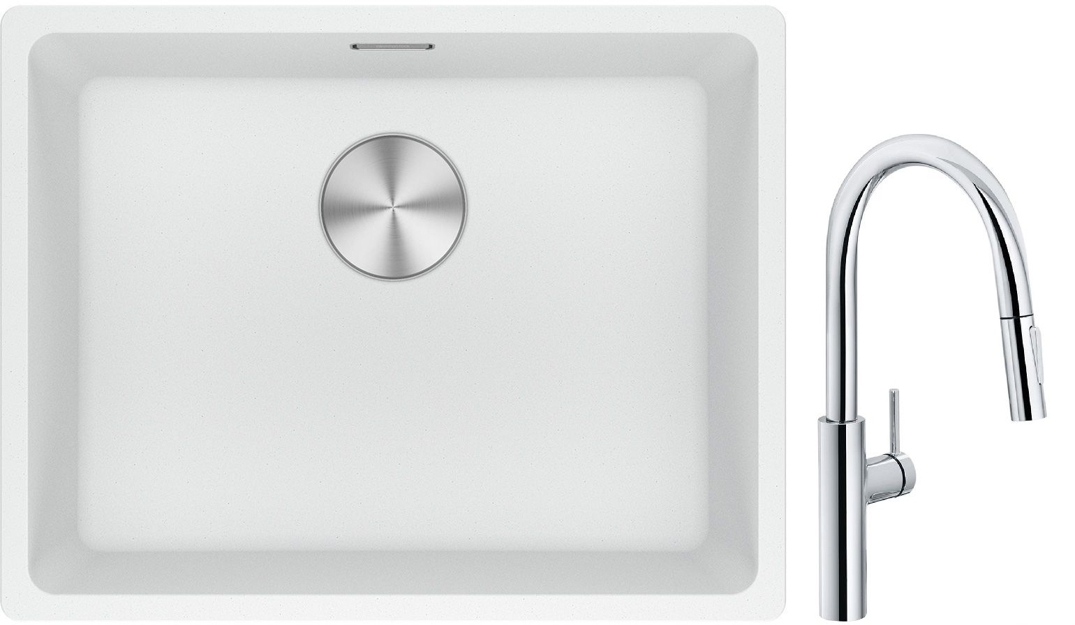 Set Küchenarmatur Franke Pescara L Slide-In 115.0538.940, Granitspüle Franke Maris 125.0687.255