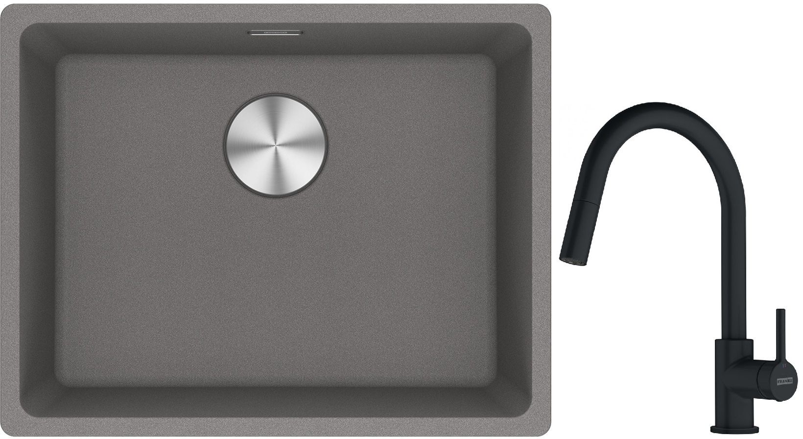 Set Granitspüle Franke Maris 125.0687.254, Küchenarmatur Franke Lina 115.0626.053