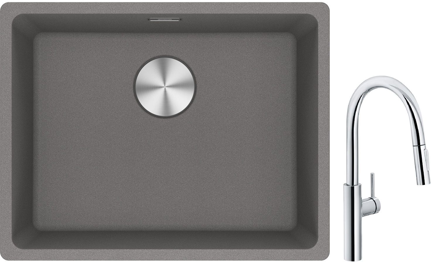 Set Küchenarmatur Franke Pescara L Slide-In 115.0538.940, Granitspüle Franke Maris 125.0687.254